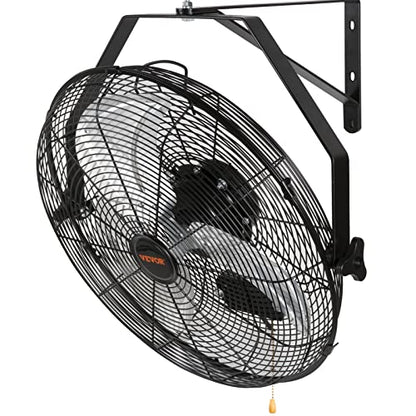 VEVOR Wall Mount Fan 18 Inch IP44 Waterproof, 3 Speed Metal Fan with Triangle Bracket Set, for Commercial, Warehouse, Greenhouse, Workshop, Covered Patio, Factory and Basement - size: 18 Inch, style: Waterproof
