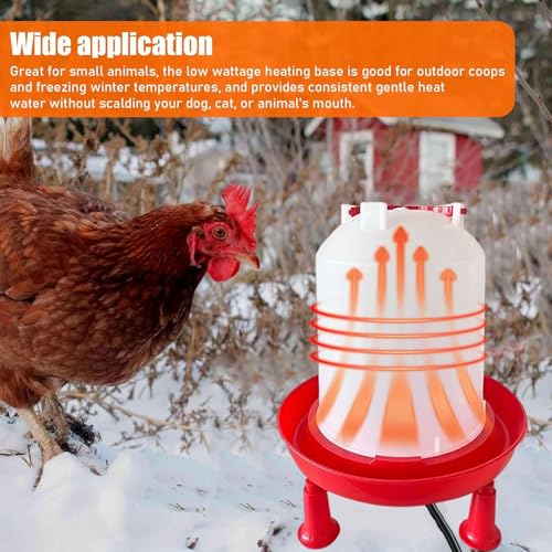 Heated Chicken Waterer, Integrated Temperature Chicken Water Heater with Handle for Chicken Coop, Poultry Water Dispenser for Winter (6, Liters)