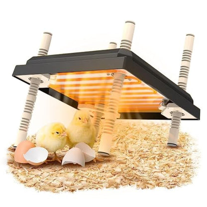 Chick Brooder Heating Plate, Brooder Plate for Chicks with Adjustable Temp, Poultry Coop Heater Chicks Warmer 10" x 10" for 15 Chicks Adjustable Height Brooding Heater,for Chicken Coop, Brooder Box