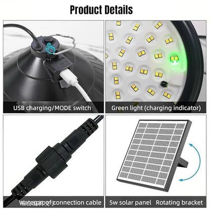 2-Pack Solar Chicken Coop Light with Timer, Barn Light for Horse Arenas, Pig Farms | 3-Mode Spectrums, IP66 Waterproof & 22ft Cord | Outdoor Lighting for Stables, Goat Sheds, Poultry Coop