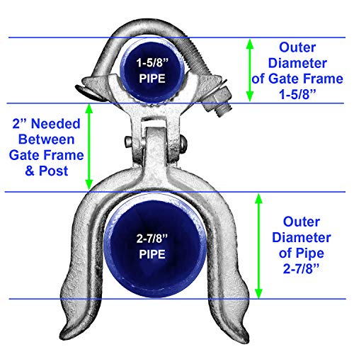 1-5/8" x 4" Chain Link Fence Gate Fork Latch - Commercial Heavy Duty - Malleable - Galvanized Gate Latch with Hole for Padlock - CASE Qty 25 - size: 1-5/8" x 4" - Case(25 Count)