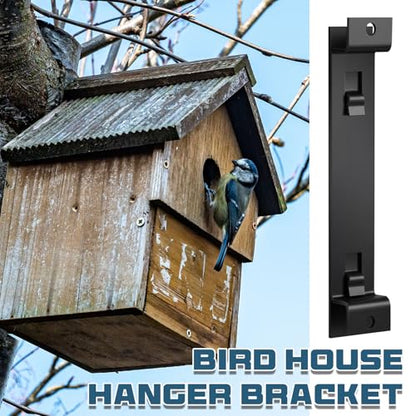 Blulu 2 Sets Bird House Hanger Bracket Stable Rust Proof Galvanized Steel Mounting Bracket for Securing Bird Houses Nesting Boxes Feeders, Quickly Remove for Cleaning (Black) - color: Black