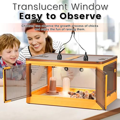 115L Chicken Brooder Box for Chicks Kit with Heater Chicks Warmer Brooder Plate Ducks Tent Pen Thermometer for 30 Ducks Bedding Indoor Quail Brooder (115L) - size: 16.5"L x 13.0"W x 23.6"H
