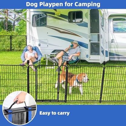 ADAVIN Metal Garden Fence with Gate, 36 in(H) 10 Panels Heavy Duty Iron Animal Barrier Fence, Indoor or Outdoor Dog Playpen, Portable Fencing, No Dig Garden Border Fencing for Yard. Total 22.1 FT(L) - size: 10panels-36in(H)×22.1ft(L)