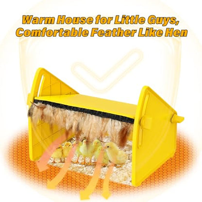 Heating Brooder Plate for Chicks Ducklings, Adjustable 3 Levels Temperature Brooder House for Keeping Poultry Warm(Yellow, L) - color: Yellow