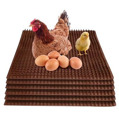6pcs Chicken Nesting Pads for Coop Bedding, Washable Brown Color Nesting Box Liners for Chicken Laying Boxes, Large Reusable Chicken Coop Accessories