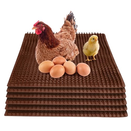 6pcs Chicken Nesting Pads for Coop Bedding, Washable Brown Color Nesting Box Liners for Chicken Laying Boxes, Large Reusable Chicken Coop Accessories