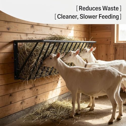 67 Gallon Heavy Duty Wall Mounted Hay Feeder, 63'' Long Hay Feeder for Horses, Easy Install, for Sheep, Livestock Feeders Hanging Indoor/Outdoor