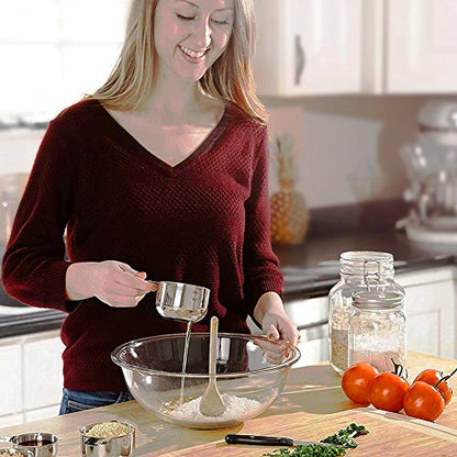 DOTINGHUX 8 Pcs Stainless Steel Measuring Cups Set, Kitchen Measuring Cup for Cooking and Baking - color: 8 Cups