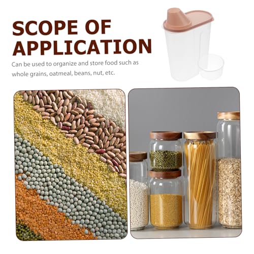 Airtight Plastic Grain Storage Container with Lid Large Cereal Box for Oatmeal Rice and Dry Food Organization Easy-pour Design for Kitchen Use