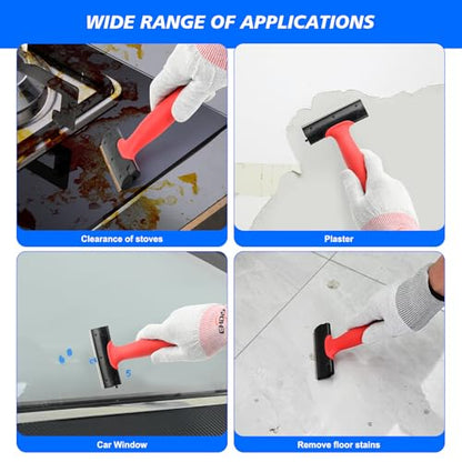 EHDIS Long Handle 4 Inch Razor Blade Scraper Tool Adjustable 16‘’-58‘’ Tile Paint Floor Scraper for Wood,Window Glass Wallpaper Remover,Painting Stripping, Adhesive Removal