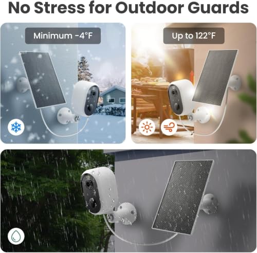 Solar Security Camera Outdoor Wireless, 2K Color Night Vision, Battery Powered PIR Motion Detection,2.4GHz WiFi Cameras for Home Surveillance, Light and Sound Alarm, 2-Way Audio - style: 1-Pack