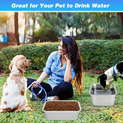 Bwogue 2 Gallons Extra Large Stainless Steel Dog Water and Food Bowl for Large, X-Large Breeds - High Capacity, 1 Pack - color: 1 Bowl, size: 2 Gallons