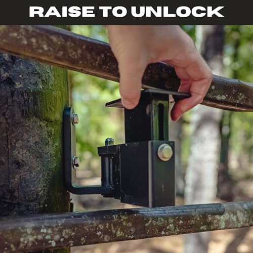 Heavy Duty, Self-Latching, Gravity Based Gate Stopper/Latch Made to Prevent Gate Rebound on Tube & Cattle Gates | Keeps Gates Open | Prevent Wind or Gravity from Closing Your Gate