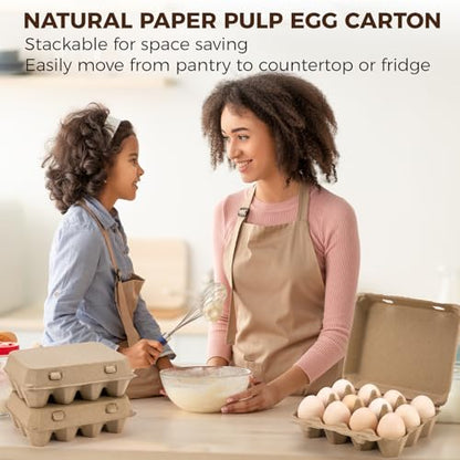 50 Pack Egg Cartons, 3x4 Style Paper Pulp Egg Trays, Sturdy & Reusable Egg Holder 12 Count Dozen Chicken Egg Storage Tray for Farmers, Home Use & Transport - style: 50Pcs Egg Carton