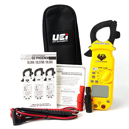 UEi DL369 Digital Clamp Meter HVAC Auto-Ranging 4000 Counts Volt Meter AC Amp Meter Measures AC Current AC/DC Voltage & Microamps Capacitance Resistance Diodes NCV Continuity Tester Live Wire Test