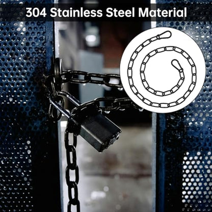 Gate Chain Lock for Outdoor Fence,304 Stainless Steel Gate Chain 39" x 5/32" with Both-Ended M5 Carabiners,Chain Link Latch Lock for Wooden Fence Pet Cages (39" x 5/32", Piece, 1) - size: 39" x 5/32"