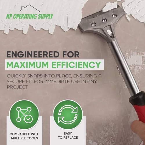 8" Replacement Floor Scraper Blades 10-Pack - Angled Demolition Scraper Blades for Efficient Flooring Removal and Demolition Razors - Compatible with Telescoping Floor Scrape - by KP Operating Supply - size: Pack of 10