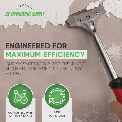 8" Replacement Floor Scraper Blades 20 -Pack - Angled Demolition Scraper Blades for Efficient Flooring Removal and Demolition Razors - Compatible with Telescoping Floor Scrape - by KP Operating Supply - size: Pack of 20