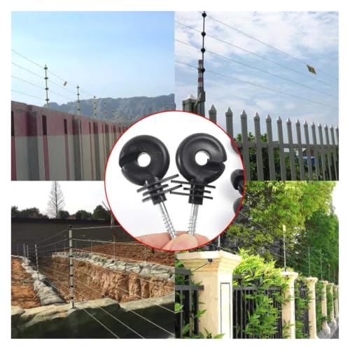 Electric Fencing Ring Insulators Electronic Fence Insulator Garden Offset Ring Carbon Steel Wire Safe for Strong Fencing Trellis(5PCS) - size: 5PCS