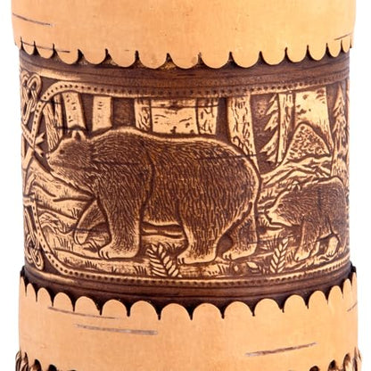 STP GOODS Birch Bark Container, Storage container, Kitchen Container Money to the House Birch Bark (Bears) - color: Bears