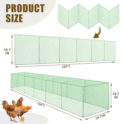 Chicken Tunnel for Outside, 10FT 3 in 1 Metal Chicken Coop and Runs, Foldable Pull-Form Design Chicken Tunnels Runs, Poultry Pen Enclosure for Backyard Farm Yard