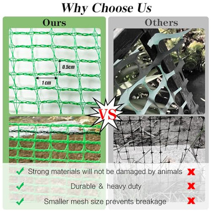 Garden Fence Temporary Fence, 4'x65' with 50 Zip Ties, Plastic Fencing Safety Fence Snow Fence, Construction Fencing for Garden Fencing, Animal Barrier, Poultry, Deer, Patio, Green - size: 4ft x 65ft