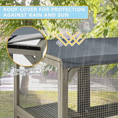 Ketive Catio Outdoor Cat Enclosure Large Window Cat House Walk in Kitty Cage with Multi-Level Platforms, Waterproof Roof for Mulitiple Cats (59" L x 29.5" W x 67.7" H) - size: 59.0"L x 29.5"W x 67.7"H