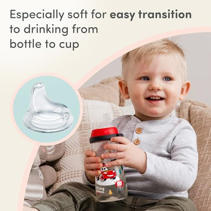 NUK Replacement Silicone Spout for Select NUK Cups, Spill-Proof, Soft Spout, Dishwasher-Safe, BPA-Free, Clear, Pack of 1