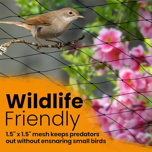 Harvesto Heavy Duty Bird Netting for Chicken Coops & Runs | Tree & Garden Netting Mesh 1-1/2" | Keep Hawks, Birds & Predators Away | Bird Netting for Blueberry Bushes, Vegetables & Fruit (50' x 150') - size: 50 x 150 ft
