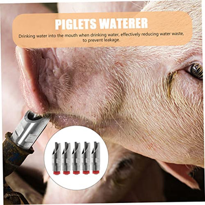 BESPORTBLE 5pcs Pig Nipple Waterer Automatic Livestock Waterer Stainless Steel Pig Drinking Fountain