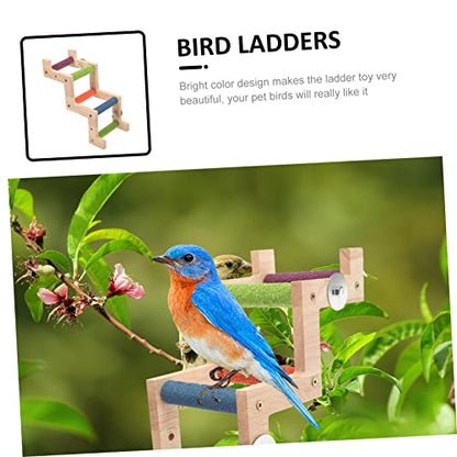 GANAZONO Wooden Parrot Ladder for Birds Natural Wood Climbing Ladder for Budgerigars and Cockatiels Easy to Install Bird Exercise for Play and Training