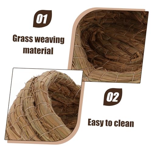 2pcs Cozy Straw Woven Chicken Nest for Egg Laying and Sleeping Comfortable Pet Hut for Animals for Secure and Private Coop