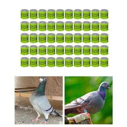 50 Pieces Pigeon Leg Rings Bird Aluminum Identification Clips Numbered Training Bands Reusable Suitable for Pigeon Flock