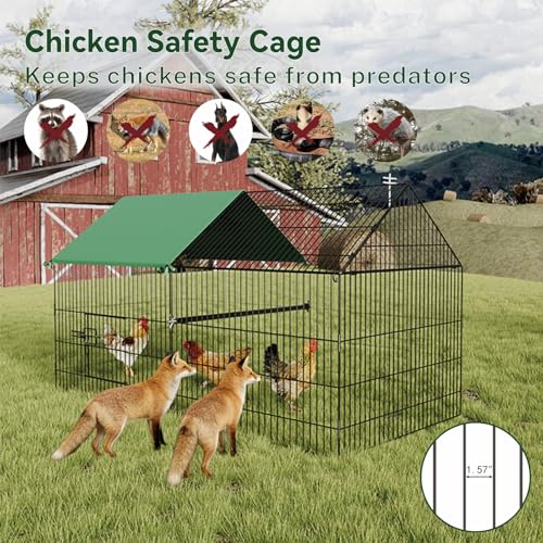 STILLCOVE Medium Chicken Coop Run: 87" × 40" Outdoor Metal Duck Pen with Cover - Poultry Cage Enclosure for Rabbit Hen Quail - size: 87.0"L x 40.0"W x 40.0"H