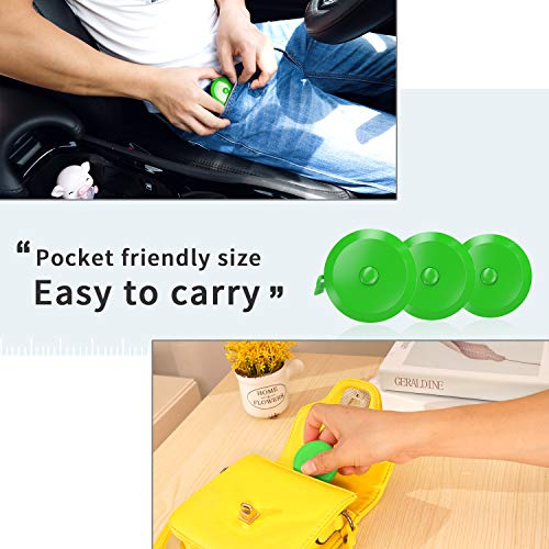 DiCUNO 60-Inch 1.5 Meter Soft and Retractable Tape Body Tailor Sewing Craft Cloth Dieting Measuring Tape (3 Pcs of Green with Soft Tape) - color: Green*3pcs