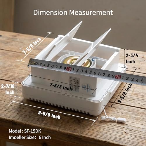 6 Inch Small Window Shutter Exhaust Fan, 7.7 x 7.7 Inch Cutout, 145CFM 25W Wall-Mounted Ventilation Fan Air Extractor for Bathroom Home Bedroom Attic, φ6 Inch Impeller - color: 7.7 Inch Cutout