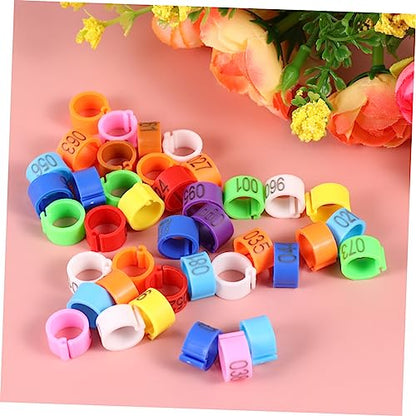 LIOOBO 100PCS 8mm Plastic Bird Foot Rings for Pigeons and Parrots Numbered Identification Rings Sturdy Leg Bands for Bird Supplies
