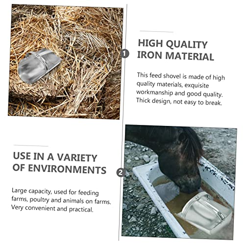 balacoo Ergonomic Handle Feed Scoop Fodder Shovel for Large Scale Livestock Feeding