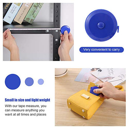 Tape Measures Retractable, Fabric Measuring Tape, 60 Inch Small Sewing Tape Measure for Craft Nursing Medical Travel(3 Pack/Blue Yellow Red) - color: Blue, Yellow, Red