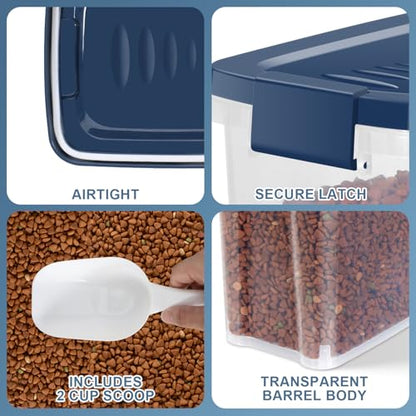5-7Lbs Dog Cat Storage Container with Airtight Lids, With Locking Lids Plastic Bin PBA-Free for Pet food, Rice, Rice, Oatmeal, Bird Seeds, Flour, Dried Fruits, Easy to Carry and Clean-Cool Blue - color: Cool Blue (5L-1Pack)