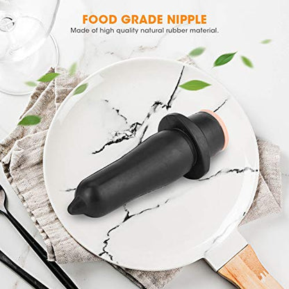 HL MP73D Food Grade Rubber Calf Feeding Bottle Nipple, Livestock Nipple for Cattle Sheep, Soft Calf Nipple with Milk Hole, Natural Rubber Material, Easy Installation a