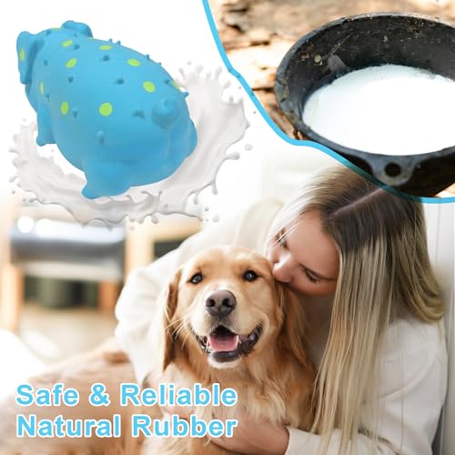Squeaky Pig Dog Toy that Oinks, Latex Pig 7.3 in Grunting Dog Toys, Durable Dog Chewing Toys for Small Medium Large Dogs (Blue, 1 Pcs) - color: Blue 20CM