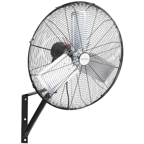 hykolity 6500 CFM 24 in. High Velocity Industrial Wall Fan, 3-Speed, Heavy Duty Wall Mount Oscillating Shop Fan for Commercial, Warehouse, Garage, Workshops, Factory and Jobsites- UL Listed - size: 24 inch