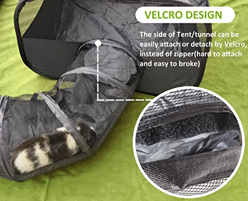 Guinea Pigs Playpen with Surround Tunnel,Pop Open Tent with Tube for Dwarf Rabbits,Chinchilla,Ferret and Other Small Animals to Run and Exercise Indoor or Outdoor (Playpen with Tunnel) - style: Playpen with Tunnel
