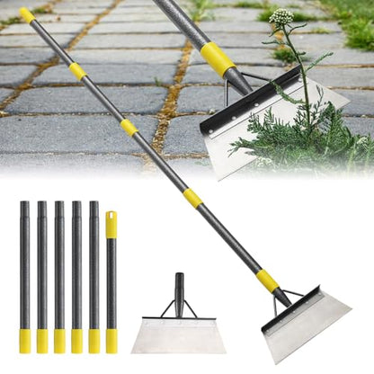 Garden Flat Shovel,74" Floor Weeding Scraper for Driveway Sidewalks, Floor Ice Snow Removal Tool for Outdoor Garden, Multifunctional Graden Shovel for Lawn Edging Weeding Chopping - size: 74"