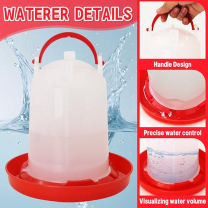 Chicken Feeder and Waterer Kit,Chick 1.5kg Flip Top Feeder and 1.5 L Waterer for Ducks/Quail,Automatic Baby Chick Starter Set for Small Poultry