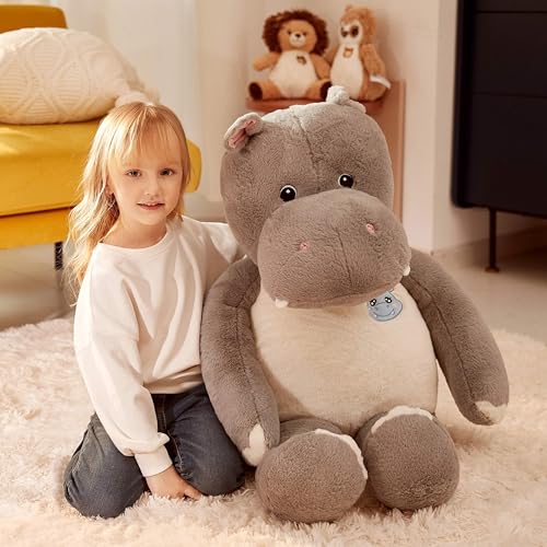 IKASA Giant Hippo Stuffed Animal,30" Jumbo Plush Toy, Soft and Cute Toys for Kids Boys Girls (Gray) - style: Hippo
