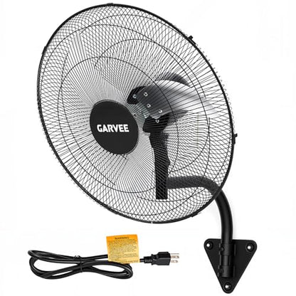 Garvee 20 Inch Oscillating Wall Mount Fan, 3 Speed High Velocity 4800 CFM Industrial Wall Fan, 90° Oscillation & 30° Tilt Cooling,Wall Fan for Home, Offices, Garage, Commercial, Warehouse - size: 20 Inch