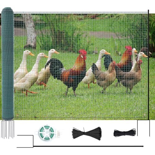 DoCred Non Electric Fence Netting, 40in x 164ft Movable Livestock Nets | Portable Chicken Mesh for Ducks, Goats, Sheep, Dog, Reusable Nylon Animal Barrier Fencing for Backyards, Farms Ranches - size: 40in x 164ft(Nylon)
